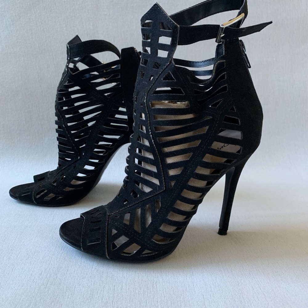 Qupid black cage heels - Picture 3 of 8